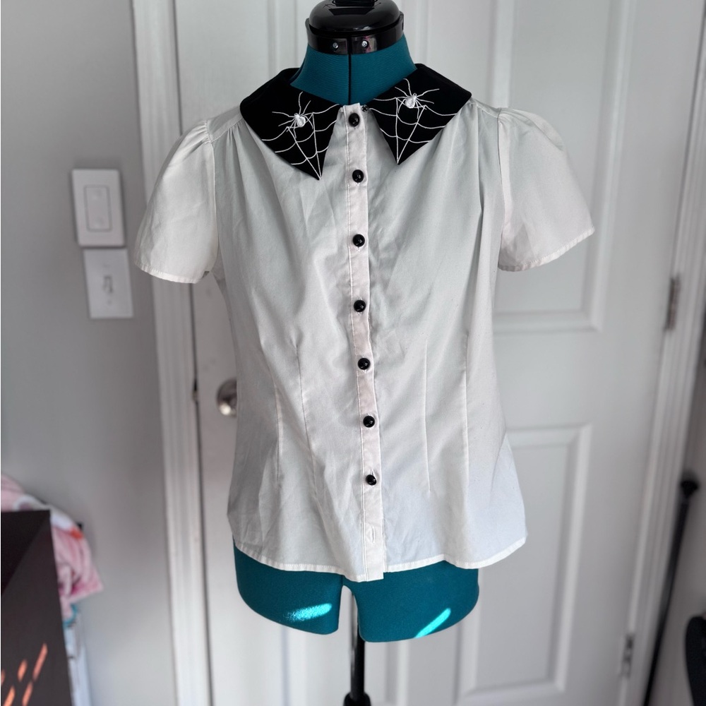 Vintage Hell Bunny Spiderweb Collar Blouse